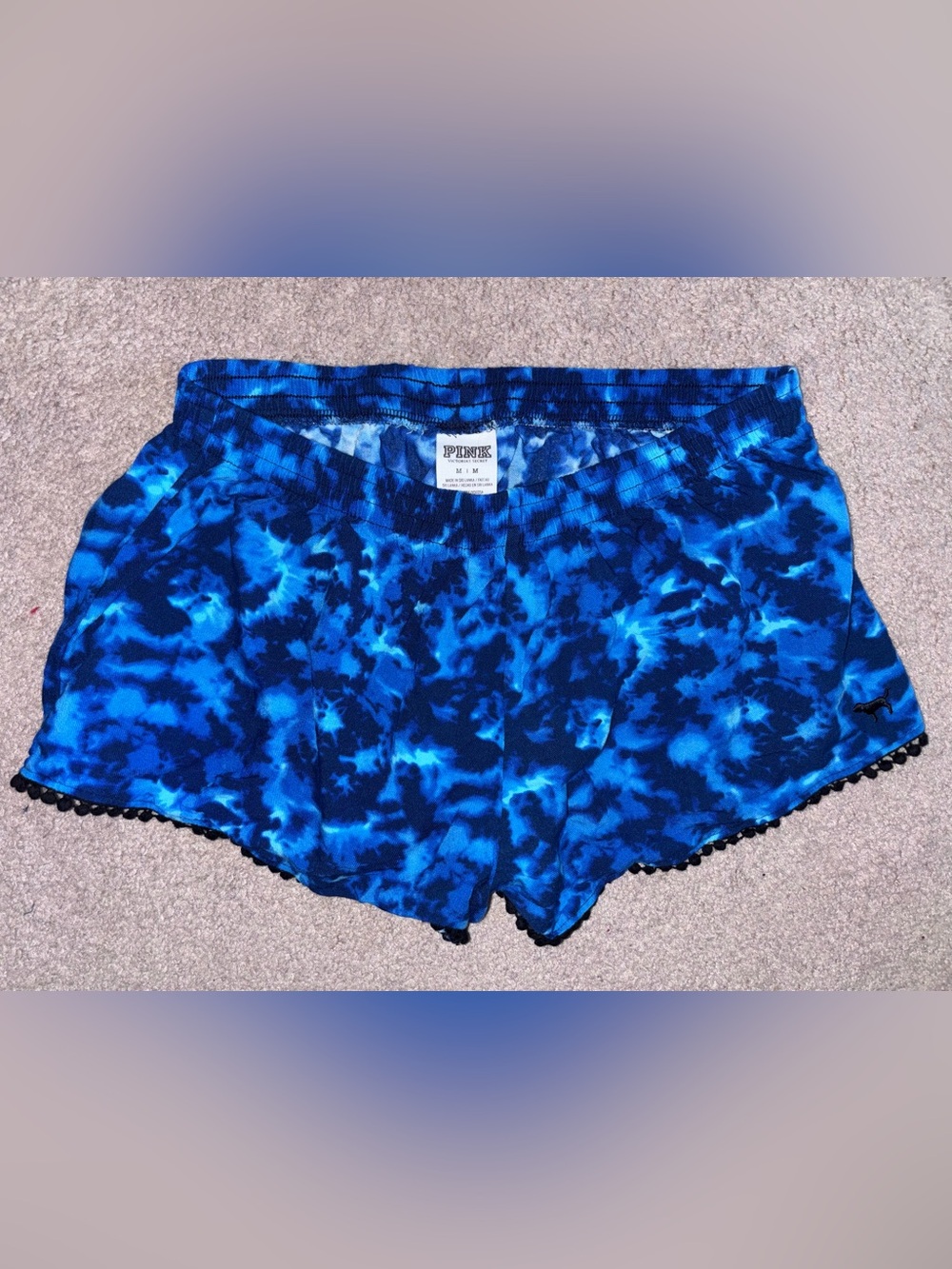 PINK Blue Abstract Sleep Shorts Size Medium Like New